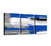 Homemissing Abstract Blue Canvas Wall Art for Living Room Bedroom Geometric Modern Office Decorations Artwork Posters Minimalist Art Painting