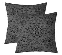 Homemissing Adults Black Damask Throw Pillow Covers Antique Victorian Baroque Decor Throw Pillowcases 55x55cm Set of 2 Soft Gothic Vintage Floral Flower Pillow Cases Cushion Covers Bohemian Exotic