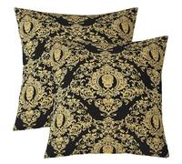 Homemissing Adults Golden Damask Throw Pillow Covers Antique Victorian Baroque Decorative Throw Pillowcases 40x40cm Set of 2 Soft Gothic Vintage Floral Pillow Cases Cushion Covers Exotic Sugar Skull