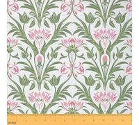 Homemissing Adults Pink Flower Damask Waterproof Fabric,Gothic Vintage Floral Damask Fabric by The Yard Kids 3 Yards (L276*W150cm) Bedroom Room Decor,Antique Victorian Baroque Upholstery Fabric,Damask