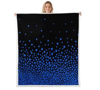 Homemissing Adults Polka Dots Fleece Throw Blanket Kids Queen 90x90Inch Simple Modern Abstract Geometric Art Sherpa Blanket Plush Fuzzy for Boys Girls Black Blue for Bed Couch Chair Living Room