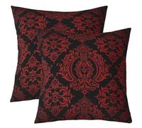 Homemissing Adults Red Damask Throw Pillow Covers Antique Victorian Baroque Decorative Throw Pillowcases 50x50cm Set of 2 Soft Gothic Vintage Floral Flower Pillow Cases Cushion Covers Bohemian Exotic