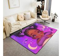 Homemissing African American Black Girl Decor Carpet Black Girl Magic Living Room Rugs for Bedroom Area Rug 100 * 150cm for Kids Girls Teens Afro Princess Indoor Floor Mat