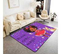 Homemissing African American Black Girl Living Room Rugs for Bedroom Area Rug 150 * 200cm Kids Black Girl Magic Decor Carpet Princess Indoor Floor Mat Soft Non-slip Room Decor