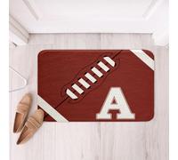 Homemissing American Football Bathroom Rugs Microfiber 20x32Inch Initial letter A Bath Mats Non-Slip Ruby Sports Bathroom Accessories Floor Doormats Soft Door Mat