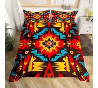 Homemissing American Native Duvet Cover Double Size Southwestern Comforter Cover for Boys Girls Western Aztec Bedding Set 3Pcs Bohemian Room Decor