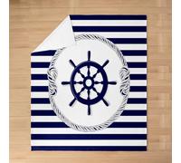 Homemissing Anchor Decor Flannel Blanket Plush Fuzzy Baby 30x40Inch Boys Girls Nautical Themed Fleece Throw Blanket for Kids Coastal Sea Adventure Ocean Room Decor