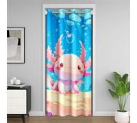 Homemissing Axolotl Door Curtain for Doorway Privacy Cartoon Salamander Closet Cover Set for Kids Boys Girls Ocean Sealife Room Divider Curtain Wild Animal Bedroom Living Room 150x203cm 1 Panel