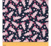 Homemissing Axolotl Fabric by The Yard 1 Yard (L92*W150cm) Kawaii Ocean Sealife Decor Waterproof Outdoor Fabric Cartoon Salamander Upholstery Fabric for Chairs Reptile Animal DIY Reupholstery Fabric