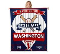 Homemissing Baseball Fleece Throw Blanket Washington Sherpa Blanket for Kids Women Men Plush Fuzzy Baseball City Baby 30x40Inch Sports Game for Bed Couch Chair Living Room Bedroom Decor