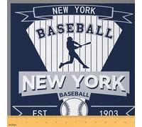 Homemissing Baseball Gaming Fabric by The Yard New York Upholstery Fabric for Sewing Crafting Baseball City Waterproof Indoor Outdoor Decor for Home DIY Projects Sports Game 10 Yards (L920*W150cm) s