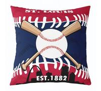 Homemissing Baseball Throw Pillow Covers 1 Pcs St. Louis Cushion Covers Baseball City Pillow Case for Couch Sofa Sports Game Cushion Case Kids Boys Girls Bedroom Decor 24 x 24-Inch
