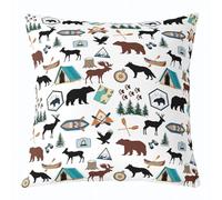 Homemissing Bear Deer Throw Pillow Covers 45x45cm Soft Kids Wolf Decor Pillowcases for Boys Girls Teens Camper Wild Animal Hunting Rustic Cabin Country Farmhouse Cushion Case Room Decor