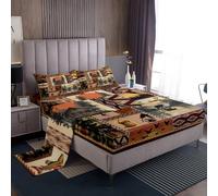 Homemissing Bear Sheets Cute Deer Bedding Set for Kids Boys Girls Wildlife Hunting Bed Sheets Rustic Cabin Lodge Sheets Set Bedroom Collection 4Pcs Double Size