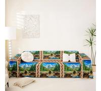 Homemissing Bear Sofa Covers Washable Rustic Cabin Cushion Couch Covers For Dogs Cats Pets Nature Country Soft Sectional Cat Scratch Couch Protectors Furniture Slipcovers Non-slip,231x381cm