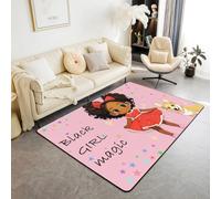 Homemissing Black Girl Magic Decor Carpet African American Black Girl Area Rug 100 * 150cm Living Room Rugs for Bedroom for Kids Girls Princess Indoor Floor Mat Soft Non-slip