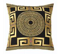 Homemissing Black Gold Geometric Throw Pillow Covers 1 Pcs Abstract Modern Decorative Pillowcase Classic Retro Cushion Covers for Sofa Couch Bed Antique Luxury Simple Cushion CaseHome Decor 60x60cm