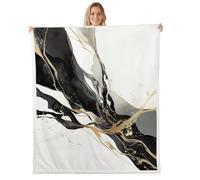 Homemissing Black Gold Marble Fleece Throw Blanket Baby 30x40Inch Abstract Art Sherpa Blanket Plush Fuzzy for Boys Girls Modern for Bed Couch Chair Living Room Bedroom Decor Microfiber Lightweight
