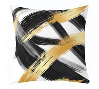 Homemissing Black Gold Throw Pillow Cover 60x60cm 1 Pcs Abstract Geometric Cushion Case for Boys Girls Modern Minimalist Decor Pillowcase Room Decor Soft Polyester