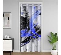 Homemissing Black, Gray and Blue Abstract Art Door Curtain for Doorway Privacy,86x203cm 1 Panel,Modern Art Closet Cover,Geometry Room Divider Curtain,Abstract Bedroom Living Room Fashion Bedroom Decor