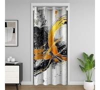 Homemissing Black, Gray and Gold Abstract Art Door Curtain for Doorway Privacy,86x203cm 1 Panel,Geometry Closet Cover,Modern Art Room Divider Curtain,Abstract Bedroom Living Room Fashion Bedroom Decor