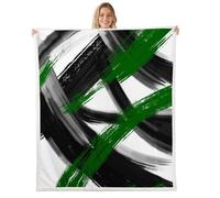 Homemissing Black Green Fleece Throw Blanket Baby 30x40Inch Abstract Geometric Sherpa Blanket Plush Fuzzy for Boys Girls Modern Minimalist for Bed Couch Chair Living Room Lightweight Microfiber