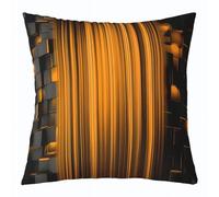 Homemissing Black Orange Throw Pillow Covers 1 Pcs Geometric Decorative Pillowcase Modern Abstract Art Cushion Covers for Sofa Couch Bed Luxury Cushion Case Strip Lines Home Decor 40x40cm