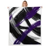 Homemissing Black Purple Fleece Throw Blanket Baby 30x40Inch Abstract Geometric Sherpa Blanket Plush Fuzzy for Boys Girls Modern Minimalist for Bed Couch Chair Living Room Lightweight Microfiber