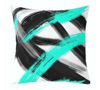 Homemissing Black Teal Throw Pillow Cover 60x60cm 1 Pcs Abstract Geometric Cushion Case for Boys Girls Modern Minimalist Decor Pillowcase Room Decor Soft Polyester