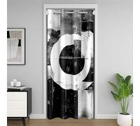 Homemissing Black, White and Gray Abstract Art Door Curtain for Doorway Privacy,86x203cm 1 Panel,Modern Art Closet Cover,Geometric Room Divider Curtain,Abstract Bedroom Living Room Geometry