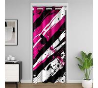 Homemissing Black, White and Pink Abstract Art Door Curtain for Doorway Privacy,86x203cm 1 Panel,Splash ink Pattern Closet Cover,Modern Art Room Divider Curtain,Abstract Bedroom Living Room Fashion