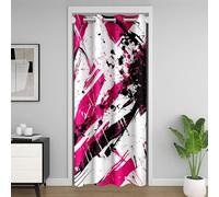 Homemissing Black, White and Pink Abstract Art Door Curtain for Doorway Privacy,86x203cm 1 Panel,Splash ink Pattern Closet Cover,Fashion Room Divider Curtain,Modern Art Bedroom Living Room Abstract
