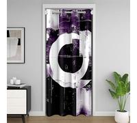 Homemissing Black, White and Pueple Abstract Art Door Curtain for Doorway Privacy,106x203cm 1 Panel,Modern Art Closet Cover,Geometry Room Divider Curtain,Abstract Bedroom Living Room Geometric