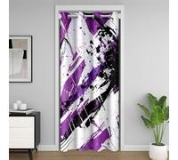 Homemissing Black, White and Purple Abstract Art Door Curtain for Doorway Privacy,86x203cm 1 Panel,Abstract Closet Cover,Splash ink Pattern Room Divider Curtain,Modern Art Bedroom Living Room Luxury