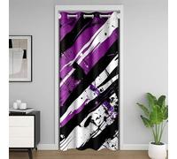 Homemissing Black, White and Purple Abstract Art Door Curtain for Doorway Privacy,86x203cm 1 Panel,Modern Art Closet Cover,Splash ink Pattern Room Divider Curtain,Luxury Bedroom Living Room Abstract