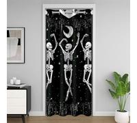 Homemissing Black White Gothic Closet Cover 150x203cm Kids Goth Skull Divider Curtain Cover for Boys Girls Skeleton Happy Halloween Galaxy Moon Door Curtain for Doorway Privacy 30%-50% Blackout Shades