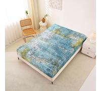 Homemissing Blue Abstract Kids Fitted Sheet Double Size Retro Watercolor