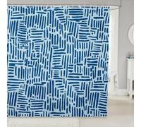 Homemissing Blue and Beige Shower Curtain for Bathroom Decor Brushstroke Print Bath Curtain Modern Abstract Bathroom Accessories Geometric Waterproof Polyester Fabric for Stalls Bathtubs 180x210cm