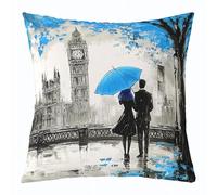 Homemissing Blue Big Ben Pillow Cases Cushion Covers Couple Lover Throw Pillow Covers 45x45cm Soft Decor Mr Mrs Paris Modern Cityscape London Street Throw Pillowcases European City Cushion Cases