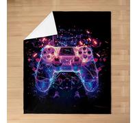 Homemissing Blue Gamer Plush Throw Blanket Gaming Flannel Blanket Baby 30x40Inch Game Room Decor All Season Gamepad for Couch Bed Sofa Bedroom Decor