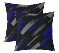 Homemissing Blue Grey Black Geometric Throw Pillow Covers Set of 2 Abstract Rust Cushion Case Neutral Art Printed Decor Pillowcase Modern Indoor OutdoorSuper Soft 60x60cm