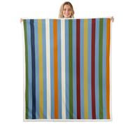 Homemissing Blue Purple Yellow Fleece Throw Blanket for Kids Boys Girls Abstract Stripes Sherpa Blanket Plush Fuzzy Double 60x79Inch Geometric Warm Cozy Bed Breathable Soft Lightweight Modern