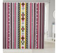 Homemissing Boho Shower Curtain Geometric Patterns Bath Curtain Southwest Native American Design Striped Designs Waterproof Polyester Fabric Modern Art for Stalls Bathtubs 180x180cm
