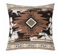 Homemissing Boho Throw Pillow Covers 1 Pcs Cow Fur Print Decorative Pillowcase Southwest Native American Design Cushion Covers Western Farm Animal Skin Cushion Case Home Decor 60x60cm