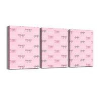 Homemissing Bowknot3 Piece Canvas Wall Art 40X30cm For Living Room Bedroom Decor Pink Bow Wall Decorations Cute Coquette Bow Knot Artwork Posters Dreamy Princess Style