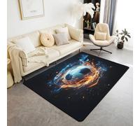 Homemissing Boys 3D Soccer Living Room Rugs for Bedroom Area Rug 150 * 200cm Kids Football Decor Carpet for Girls Teens Sports Ball Gaming Theme Indoor Floor Mat Room Decor
