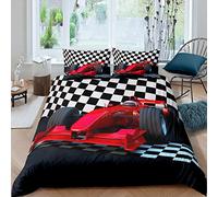 Homemissing Boys Car Bedding Set Geometric formula Racing Car Duvet Cover for Kids Teens Extreme Sport Comforter Cover Youth Man formula Car Bedspread Cover 3Pcs Double Size,Zipper