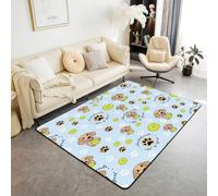 Homemissing Boys Girls Cute Sausage Dog Living Room Rugs for Bedroom Area Rug 150 * 200cm, Dachshund Decor Carpet Puppy Dogs Indoor Floor Mat Kids Teens Bedroom Decor