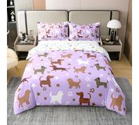 Homemissing Boys Girls Sausage Dog Comforter Cover,No Comforter King Size, Dachshund Bedding Set Puppy Dogs 100% Cotton Duvet Cover Kids Teens Bedroom Decor Quilt Cover