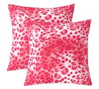Homemissing Bright Pink Leopard Throw Pillow Covers Set of 2 Animal Print Decorative Pillowcase Cheetah Cushion Covers for Sofa Couch Bed Modern Ombre Effects Cushion Case Safari Home Decor 40x40cm